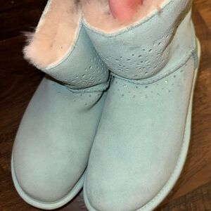 Women's Blue Suede Ankle Boots